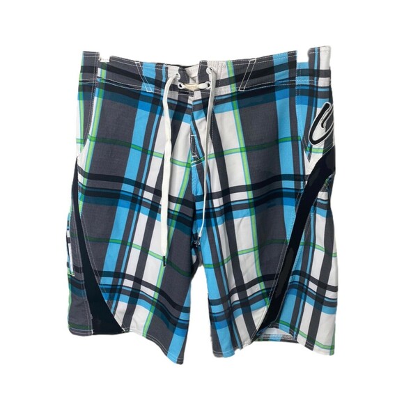 O’Neill Men's Board Shorts Plaid Super Freak Swimming Knee Length Size Small - Picture 1 of 7